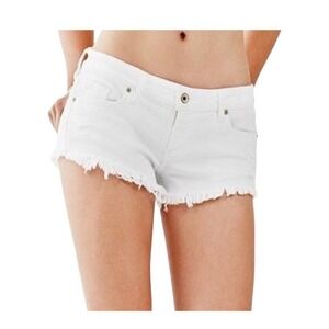 Guess Cut Off Distressed White Denim Jean Shorts
